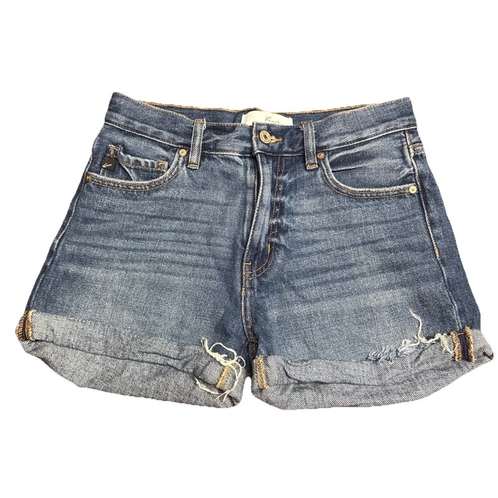 KanCan Denim Shorts Cuffed Raw Hem Size 3 Preppy Distressed Cute Summer